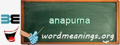 WordMeaning blackboard for anapurna